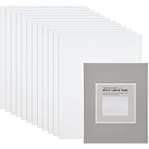 Creative Mark Cotton Canvas Panels 9x12-12 Pack - Professional Quality Fine Weave Acrylic Primed Artist Canvas Boards for Painting, Acrylics, Studios, & More