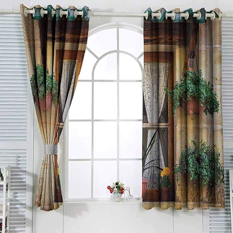 Cortinas personalizadas con diseño de flores, diseño histórico con