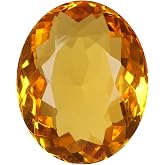 REAL-GEMS Loose Gemstones Translucent Brazilian Yellow Citrine 52.00 Carat Finest Oval Cut Yellow Citrine Loose Gemstone For Jewelry Making