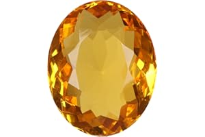 REAL-GEMS Loose Gemstones Translucent Brazilian Yellow Citrine 52.00 Carat Finest Oval Cut Yellow Citrine Loose Gemstone For Jewelry Making