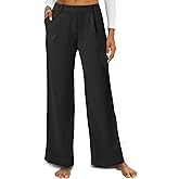 Rheane Women's High Waisted with Pockets Wide Leg Pants Pleated Dress Slacks with Belt Loops for Casual Wear Yoga-Pants