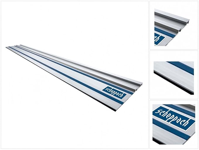 Scheppach Führungsschiene 1400 mm für Tauchsäge 55 / 75 (für präzise und ausrissfreie Schnitte, gerade Schnitte, Halt am Werk