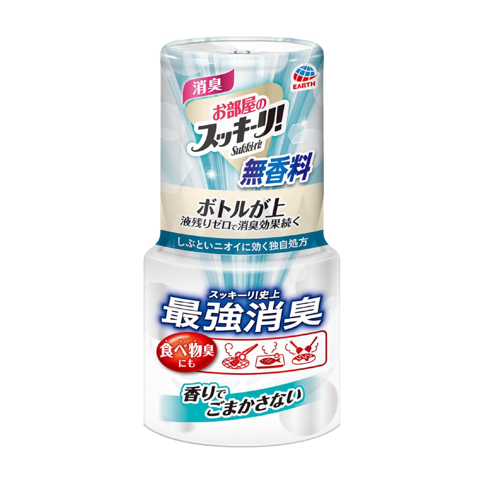 スッキーリ!Sukki-ri!お部屋のスッキーリ! Sukki-ri! 無香料 香りでごまかさない スッキーリ史上最強消臭 食べ物 タバコ ペット 靴箱臭 等 置型消臭剤 (アース製薬)商品画像