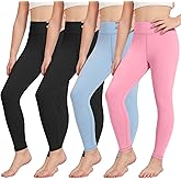 Rolimaka 4 Pack Girls Leggings Kids Athletic Dance Tights Yoga Pants Leggings for Girls Youth Active Running Workout Pants