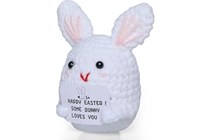 MSEHKM Handmade Easter Basket Stuffer Crochet Easter Bunny Hatching Eggs Positive Easter Chick Bunny Decor