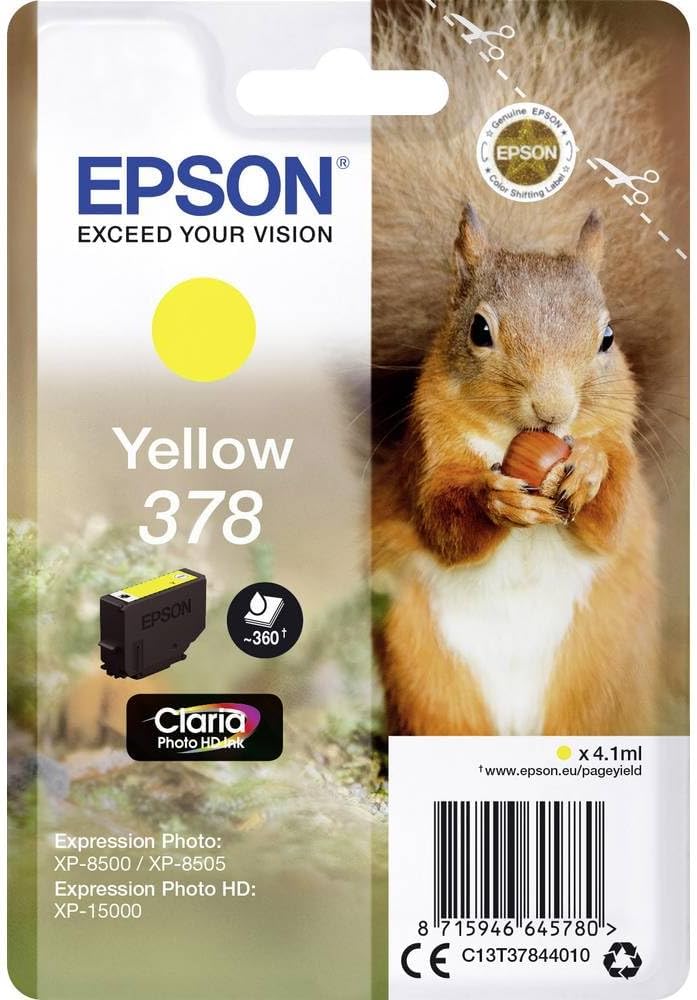 Epson 378 Yellow Squirrel Genuine Claria Photo HD Ink Cartridge 360 Pages