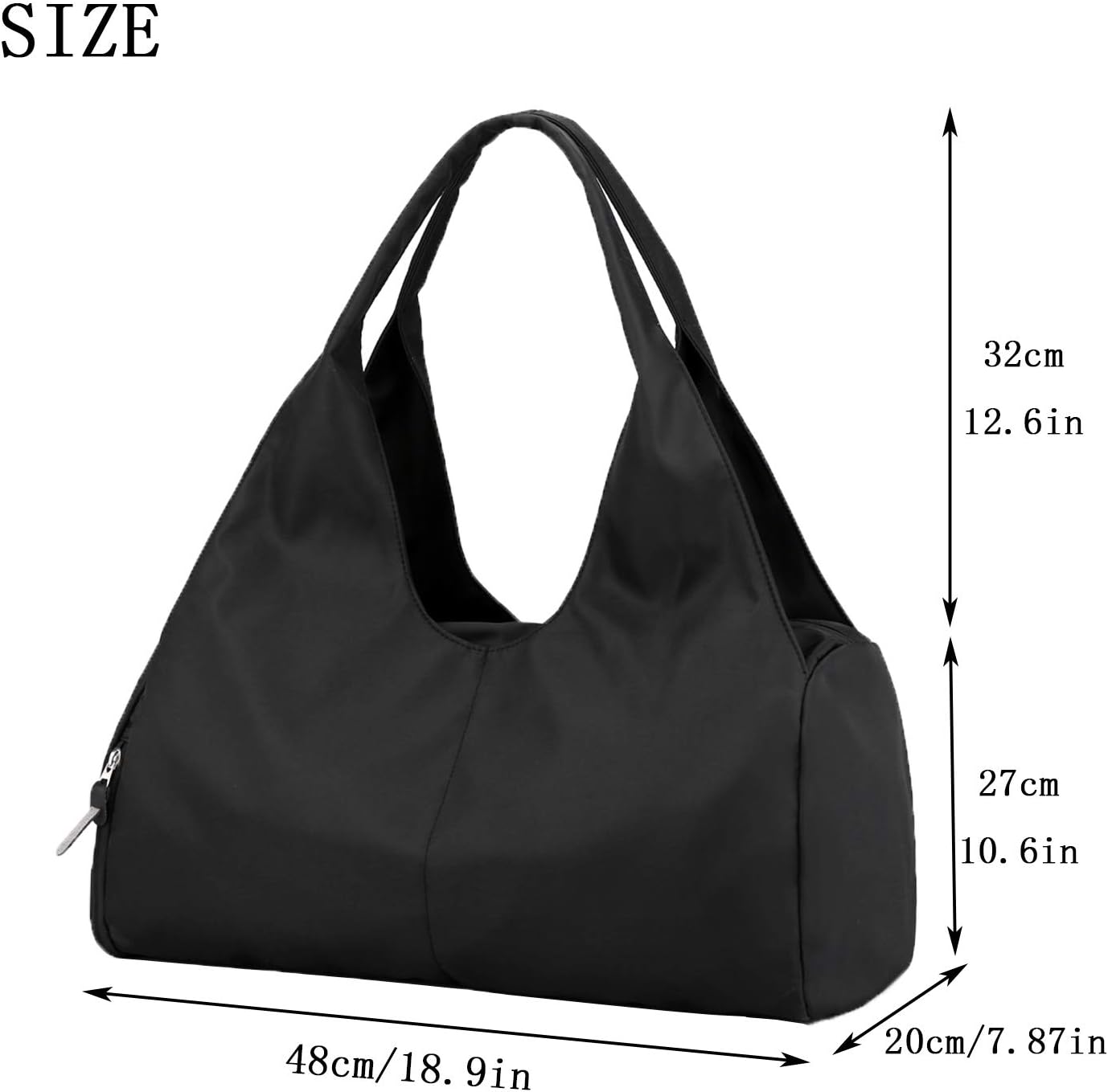  | Forestfish Duffel Bag Gym Totes with Dry Wet Pocket & Shoes Compartment for Women and Men, Black | Sports Duffels