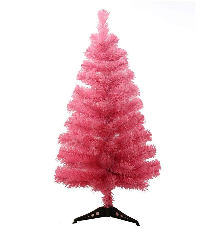 Fouriding 3ft (90cm) Christmas Tree Artificial Xmas Pine Trees with PVC Leg Stand Base Home Office Holiday Decoration (Pink)