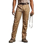 CQR Men's Utility Flex Cargo Pants, Classic-Fit Casual Stretch Work Pants, Water Resistant Lightweight Tactical Hiking Pants