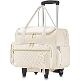 SUCIKORIO Rolling Laptop Bag 17.3 Inch With Insulated Lunch Bag 3 IN 1 Waterproof Rolling Briefcase With Wheels for Women