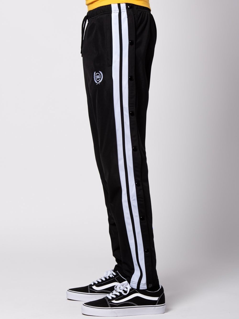 black white track pants