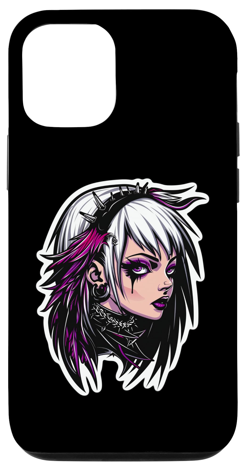 iPhone 12/12 Pro Creepy Anime Japanese Goth Girl With Raven Eerie Silence Case