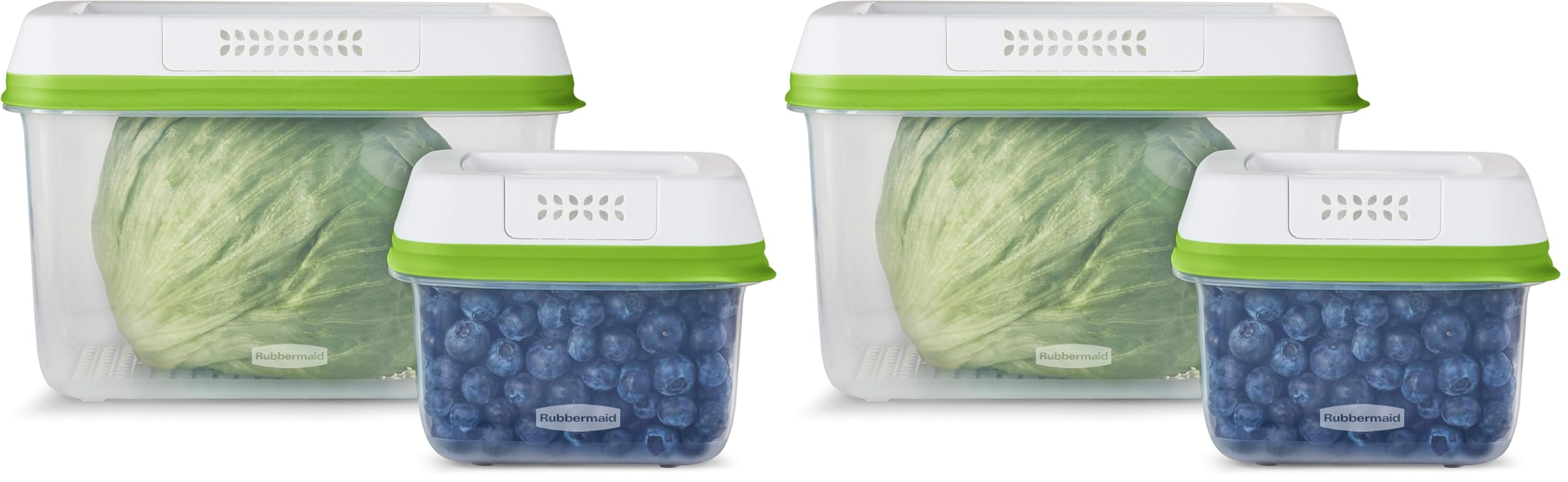 Rubbermaid 4-Piece Produce Saver Containers for Refrigerator with Lids for Food Storage (Pack of 2) Image Rubbermaid 4-Piece Produce Saver Containers for Refrigerator with Lids for Food Storage (Pack of 2) Image