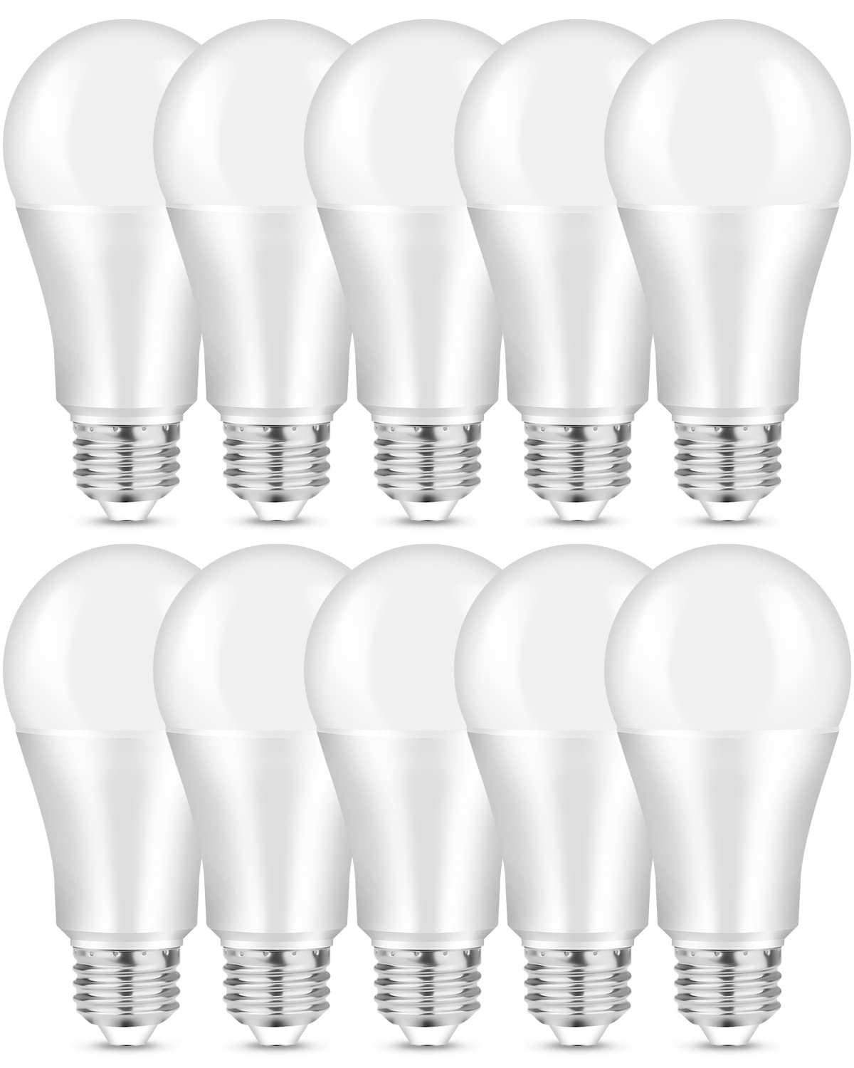 E27 LED Screw Light Bulb Equivalent 100W Incandescent Bulbs, 13W 1200 Lumen Cool White 6000K Screw-in LED Lamp, Energy Saving Edison Light Bulbs, Pack of 10