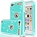 LeYi for iPod Touch 7 Case, iPod Touch 6 Case, iPod Touch 5 Case with Tempered Glass Screen Protector [2 Pack] for Girls Women,Glitter Heavy Duty Phone CaseTP Mint