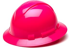 Pyramex Ridgeline Full Brim Hard Hat 4 Point Ratchet Pink