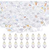 DICOSMETIC 150Pcs Teardrop Crystal Glass Beads 13x6mm Glass Faceted Beads Clear AB Bead Top Drilled Sun Catcher Bead for Bracelet Necklace Jewelry Making, Hole: 1mm