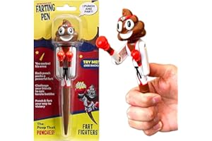 Kamhi World Farting Poop Pen with Punching Arms - Easter Basket Stuffers, Silly Gag Gift & Interactive Toy Makes Funny Fart & Action Sound with Every Punch (Karate)