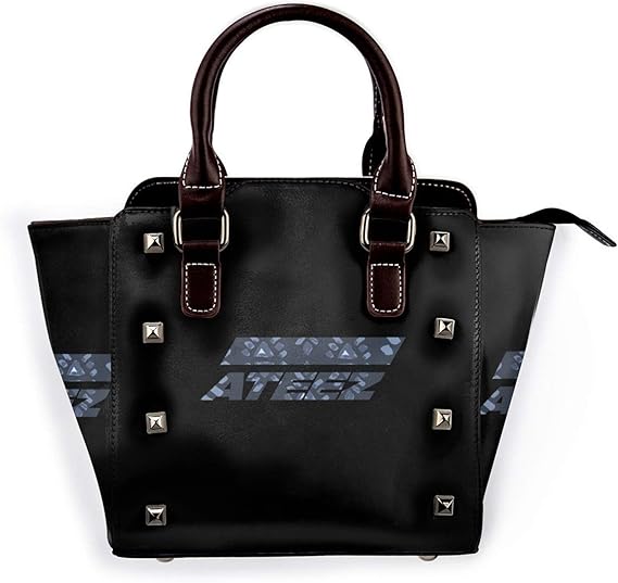 Amazon Ateez Logo ロゴ トートバッグ ハンドバッグ ショルダーバッグ カバン マイクロファイバーレザー 鞄職人手作り ファション 男女兼用 多機能 3way 手提げ 肩掛け 誕生日 彼女 彼氏 贈り物 Dairen トートバッグ