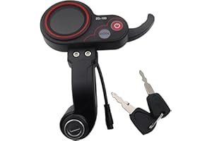 Wokyo ZQ-100 6 Pin LCD Escooter Display Button Control Scooter Odometer with Shifter Replacement, 36-60V Waterproof Electric Scooter Thumb Throttle Accessories