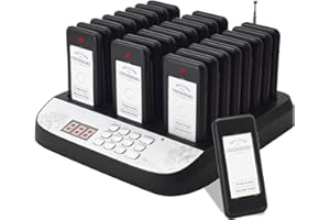 WWMFS Restaurant Pager System 24, Buzzers for Restaurant, Wireless Social Distance Restaurant Waiting Buzzer System, Guest Calling Pagers, with Vibration,Flashing and Buzzer, for Restaurant, Church