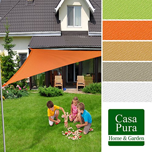 casa pura Sonnensegel 5 x 5 x 5 m, Orange - inkl. Befestigungsmaterial - Dreieck gleichseitig - Reißfestes Polyester-Gewebe - Wasserabweisend imprägniert - Sonnenschutz – Bild 4