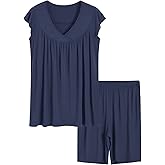 Latuza Women's Bermuda Pajama Shorts Set Soft Viscose Pj Set