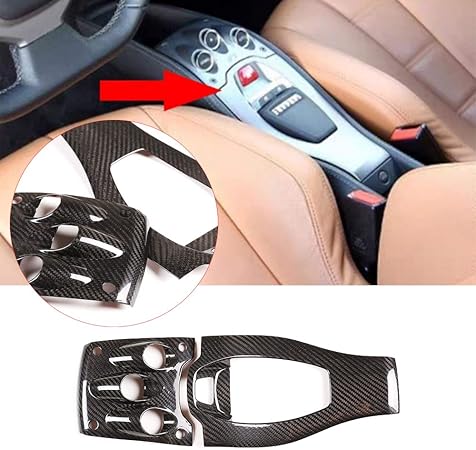 Amazon Pulidi フェラーリ 458 11 16 適用 リアルカーボンファイバー コンソール ギアレバーパネル装飾 ギアフレーム装飾ステッカー ギアシフトパネル装飾カバートリム Ferrari用 アクセサリー 装着簡単 車 内装 パーツ アクセサリー 炭素繊維 車 バイク 車