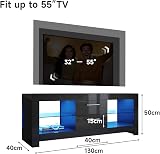 ELEGANT 1300mm LED TV Stand Gloss Black Storage for 32-55 Inch TVs view 4