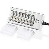 EBL 8 Pack of AAA Batteries NiMH Rechargeable Battery 800mAh with Smart 8-Slot Battery Charger for AA AAA Battery