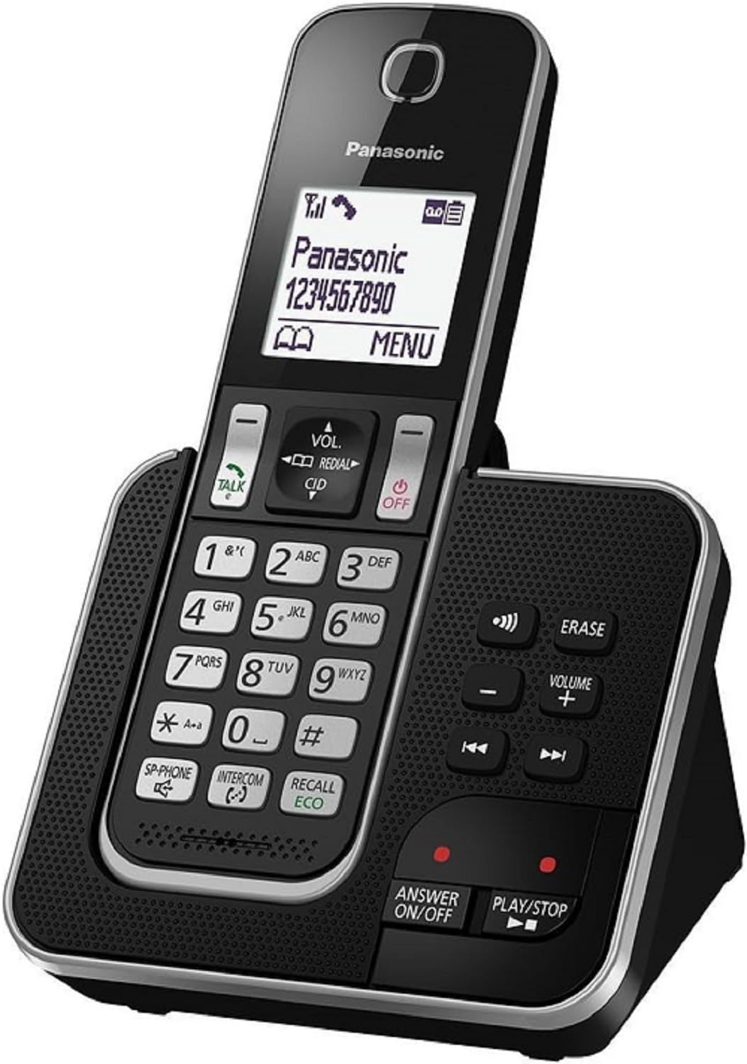 Panasonic KX-TGD320 Cordless Home Phone with Nuisance Call Blocker and Digital Answering Machine - Black & Silver — image 1