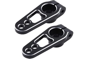 Hobbypark Metal Aluminum 25T Servo Horn Low Profile Servo Steering Arms for 1/10 RC Drift Car On Road Touring Accessories,2Pieces (Black)