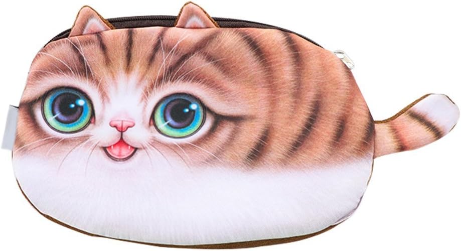 TLZR Simulate Cat Styling Coin Purse Corduroy Keys Pouch Small Phone Bag Mini Cute Wallet Mini Cosmetic Bag for Women Girls Kids with Zipper Yellow