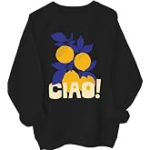MQZUO Ciao Italian Lemon Sweatshirt, Womens Retro Amalfi Coast Citrus Hoodie Italy Summer Vacation Pullover