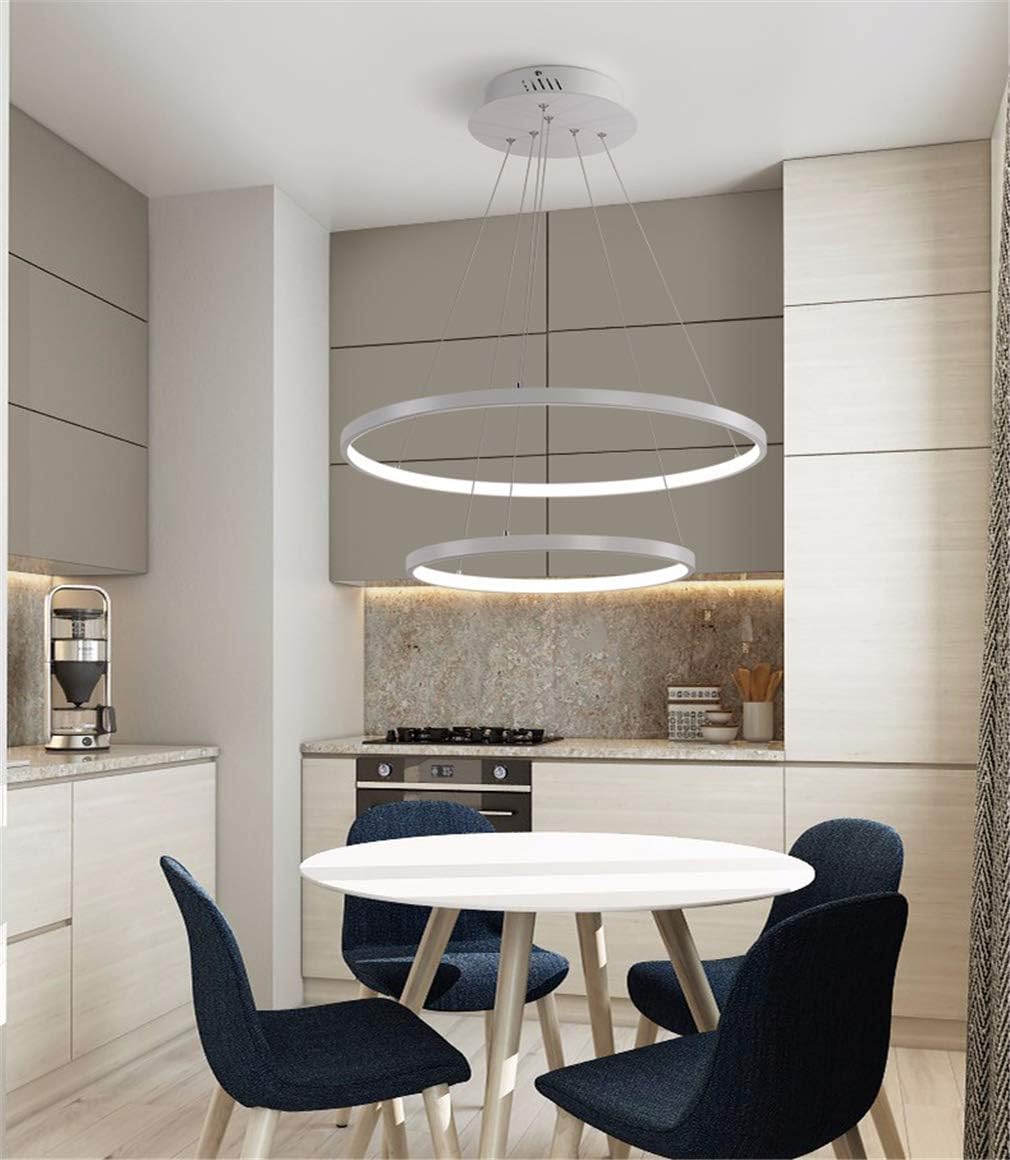 LYJFSZ LED Pendelleuchte Esstisch Black 2Ring Hängelampe