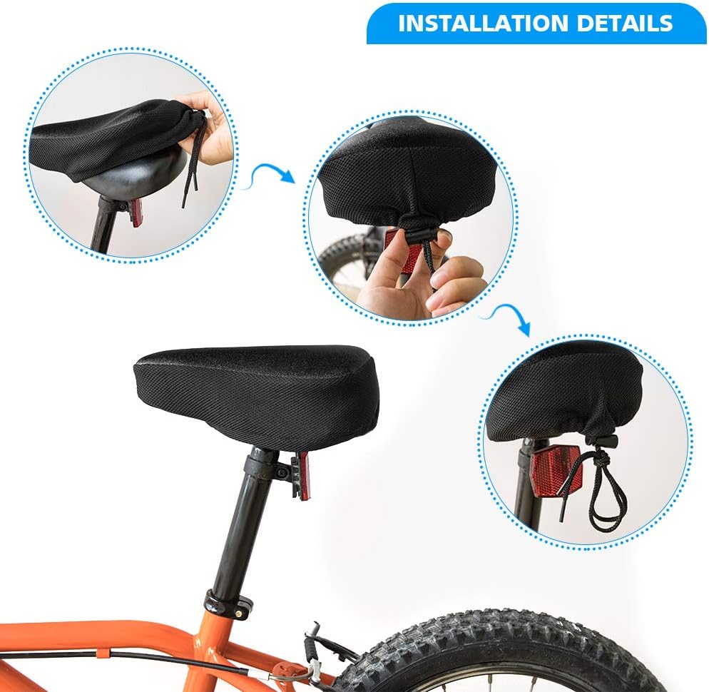 Hoobbii Bike Accessories for Kids, Contain Child Bike Gel Seat Cushion、Kids Bike Bell and Kids Bike Streamers，Suitable for Children's Bicycles seat up to 8.5x6.5 inches(Black) : Sports & Outdoors