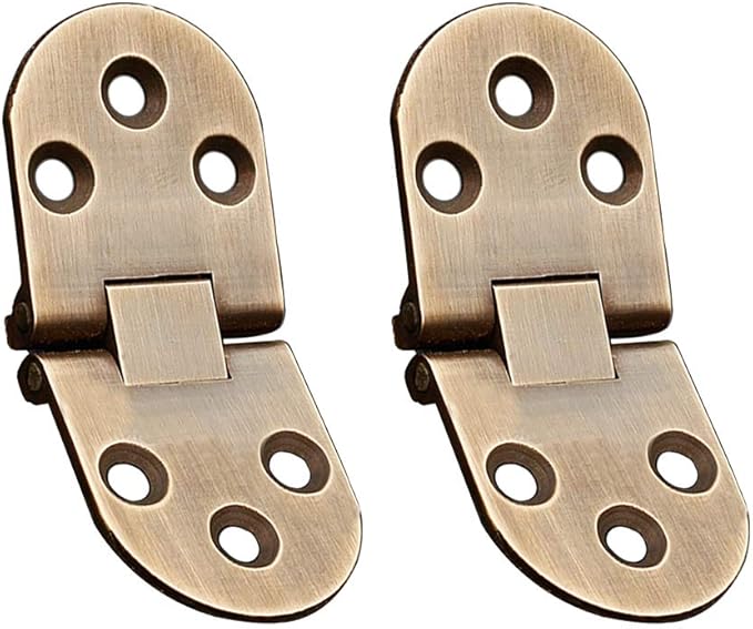 Tiazza 2Pcs Antique Brass Sewing Machine Table Folding Flip Top Hinges