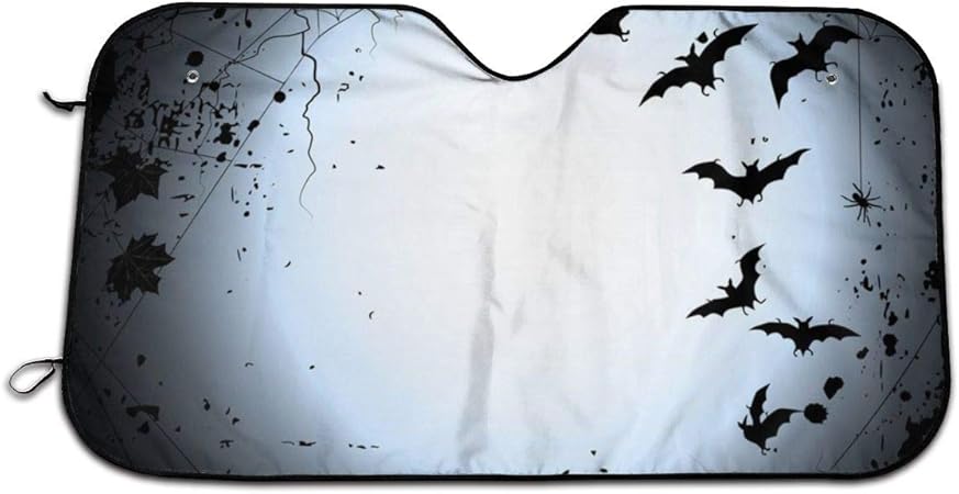 Amazon 車用 サンシェード バット 蜘蛛 フロントガラス用 遮光 防水 防雪対策 Uvカット 折りたたみ 収納便利 130 70cm 車 バイク 車 バイク