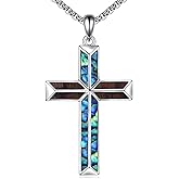 HKPATOP Cross Necklace Sterling Silver Crucifix Pendant Religious Jewelry Gifts for Women Men