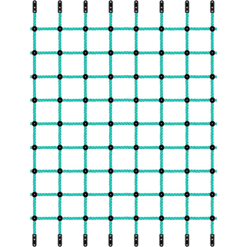 BeneLabel Climbing Cargo Net, 380 x 178cm Climbing Frame Net Kids Webbing Net Rope Ladder Playground Safety Netting with Hardware for Outdoor Playset/Swing Set/Treehouse Obstacle Course Training,Green — image 1