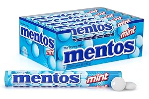 Mentos Chewy Mint Candy Roll, Mint Candies, 14 Pieces Per Roll, 15 Count Party Pack