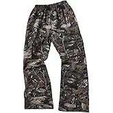 RoseSeek Boy's Camo Wide Leg Cargo Pants Elastic Waist Outdoor Casual Trousers Baggy Pants Streetwear