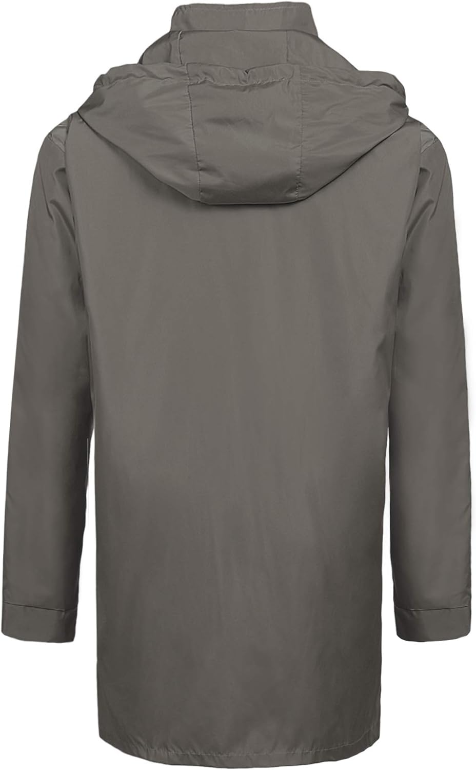 ZEGOLO Men's Raincoats Waterproof Windbreaker Lightweight Active Outdoor Full Zip Hooded Long Rain Jacket Trench Coats Deep Grey Small at  Men’s Clothing store