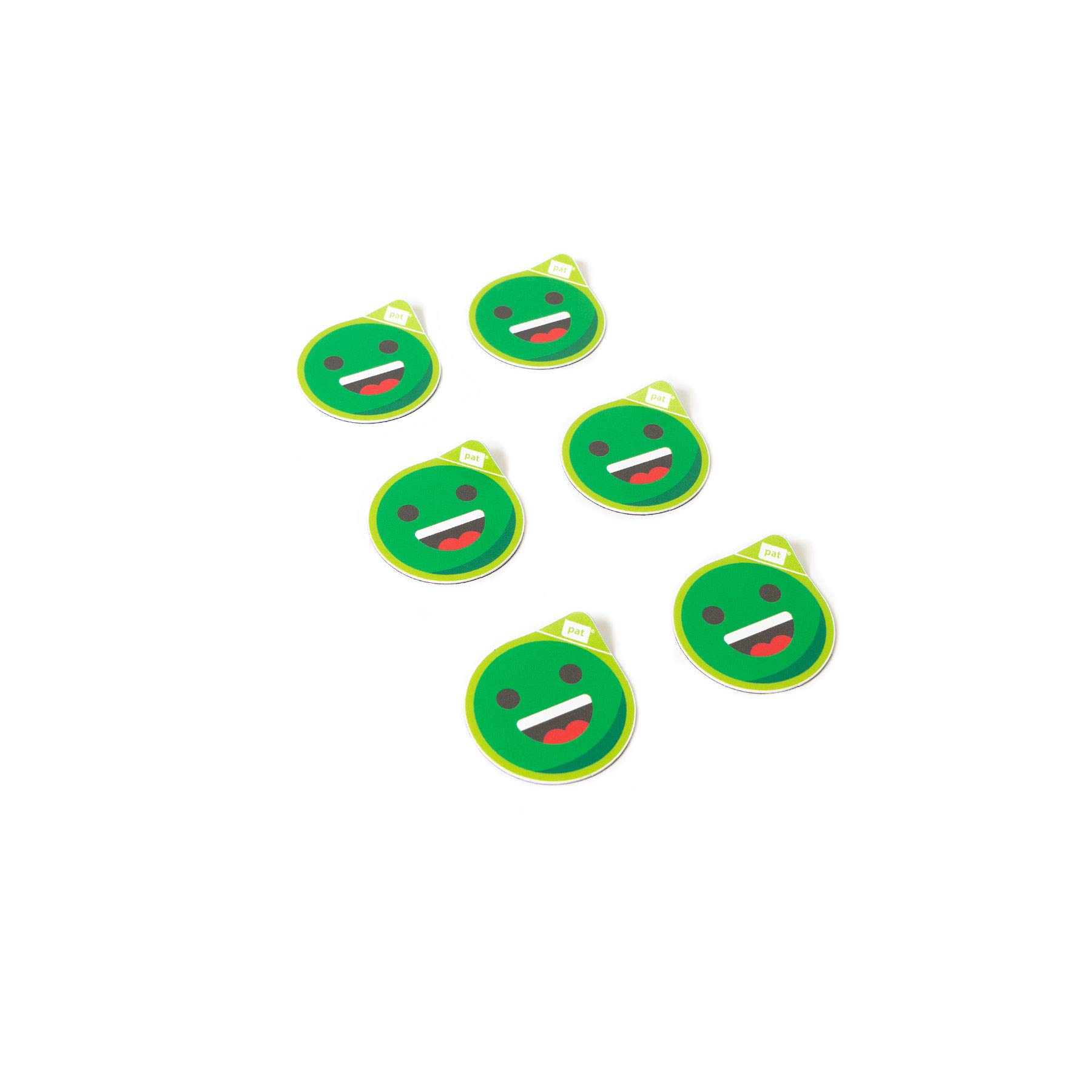 PATboard Status Icon Magnets - 5 cm, set of 6 - Happy Emotions - Magnetic Icons for Office, Whiteboard, Refrigerator, Fridge (Green)