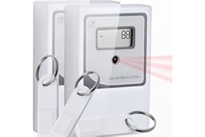 SMARTCOOUNTER Smart Counter Retail People Counter - Infrared & Wireless, Battery Operated, with 3 Reset Protection Keys, Easy to Install, White