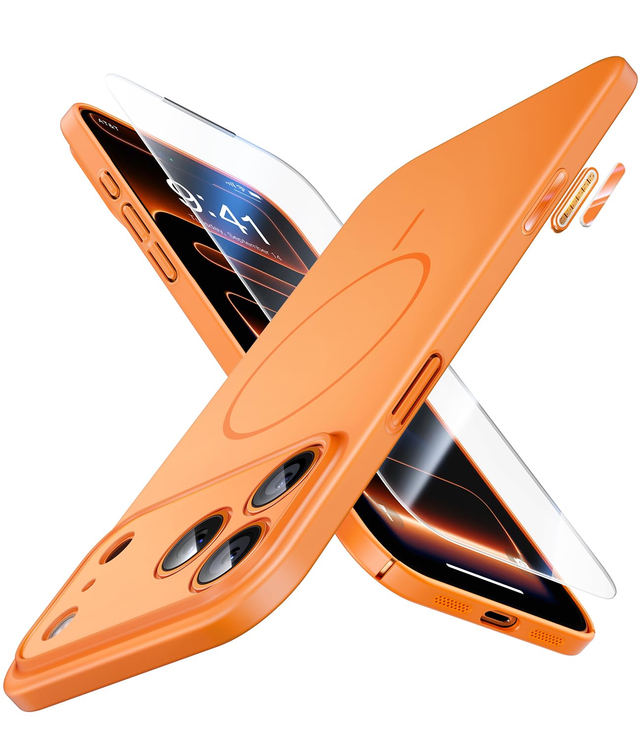 Photo 1 of JUESHITUO Magnetic Slim Fit Case for iPhone 17 Pro, Ultra Thin Matte Hard PC Cover, Case iPhone 17 Pro Compatible with MagSafe, Off White