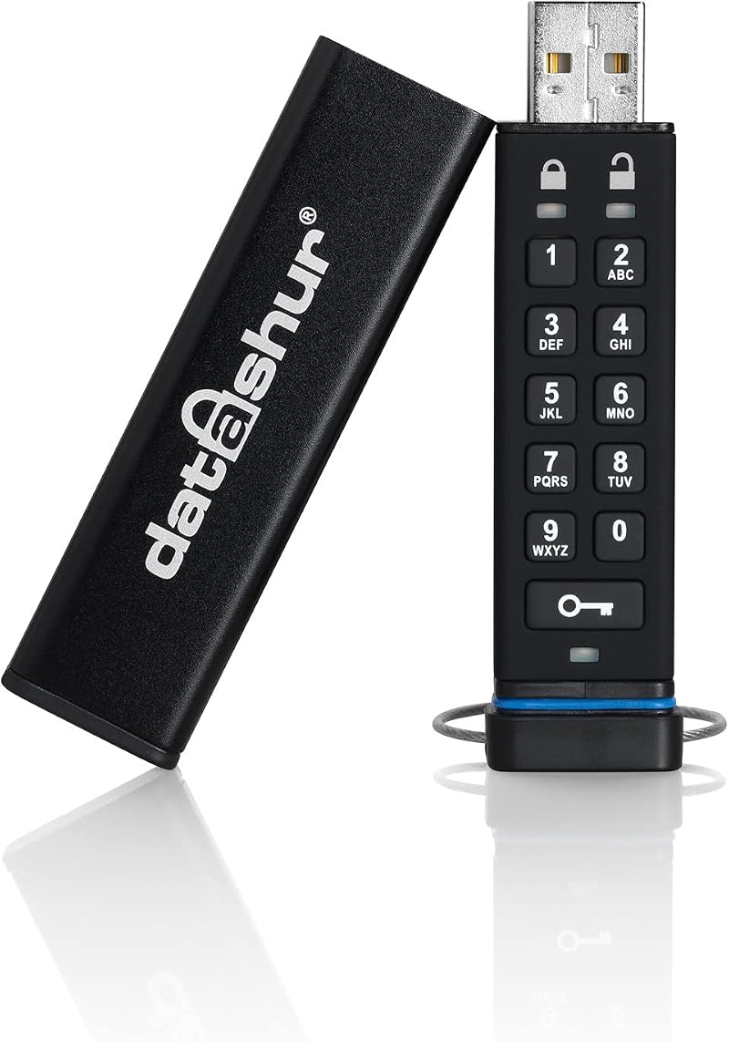 iStorage datAshur 8GB Secure USB Flash Drive PIN Protected AES 256-bit Hardware