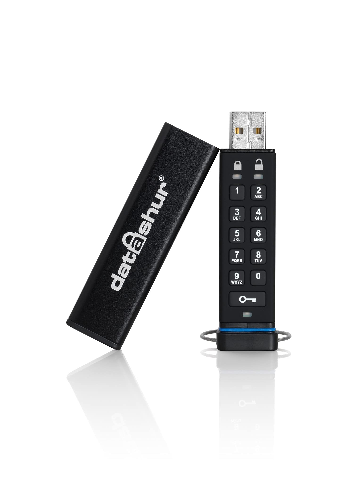 iStorage datAshur 8 GB Secure Flash Drive Password protected Dust & Water Resistant Portable Hardware Encryption