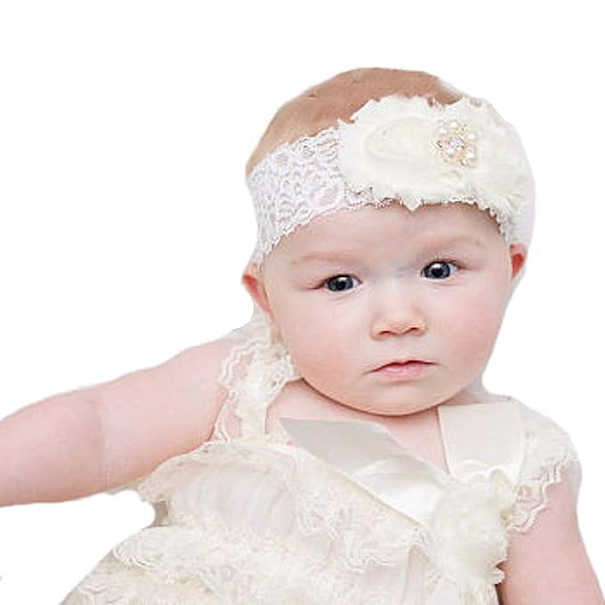 Lebo Baby Girl Lace Headbands Baptism Hairbands Hair Bows For