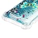 ZSTVIVA Galaxy J3 Case, J3 2017 Case, Liquid Glitter Cover Sparkle Love Heart Soft TPU Bumper with Pen and Dust Plug for Samsung Galaxy J3 - Blue Gold Butterfly